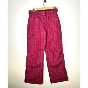 Lands’ End Snow Ski Pants Girls Plaid size 16 Dark Pink